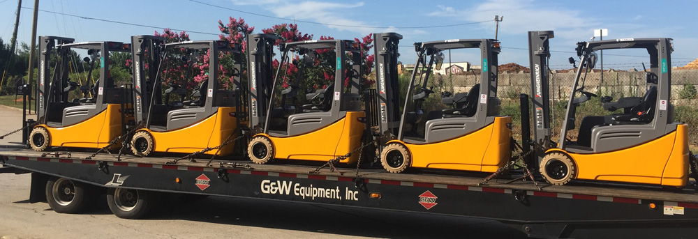 Forklift delivery for G&W Equipment in greenville, SC