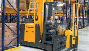 Jungheinrich turret warehouse equipment operating