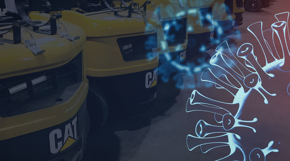 Forklift fleet with COVID-19 overlay
