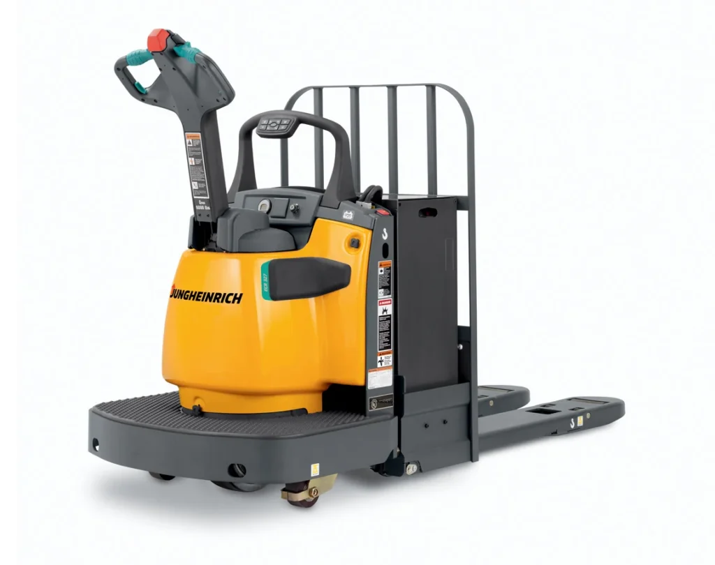 Jungheinrich ECR327 electric walkie rider forklift for agriculture equipment rental and pallet movement