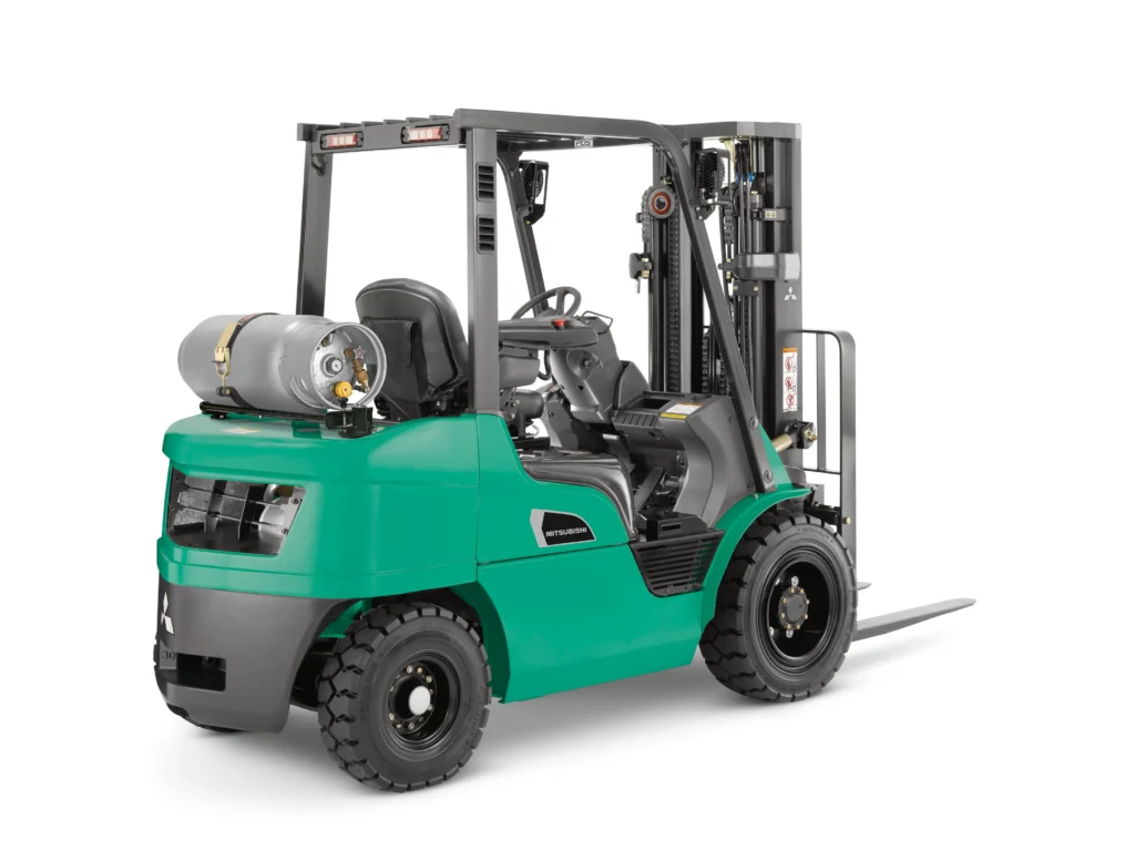 Small pneumatic forklift for agriculture equipment rental and general farm material movement