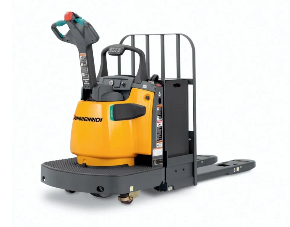 Jungheinrich ECR327 electric walkie rider forklift for agriculture equipment rental and pallet movement