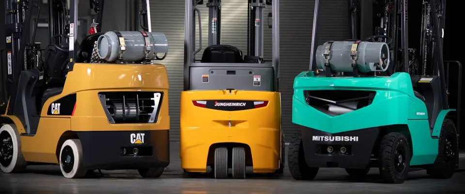 The 3 top forklift manufacturers - CAT, Jungheinrich, and Mitsubishi